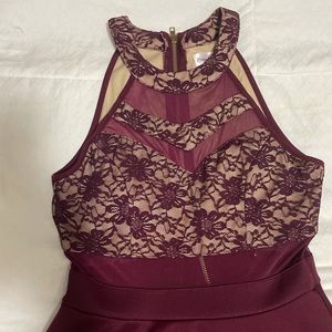 Fuchsia and lace dress